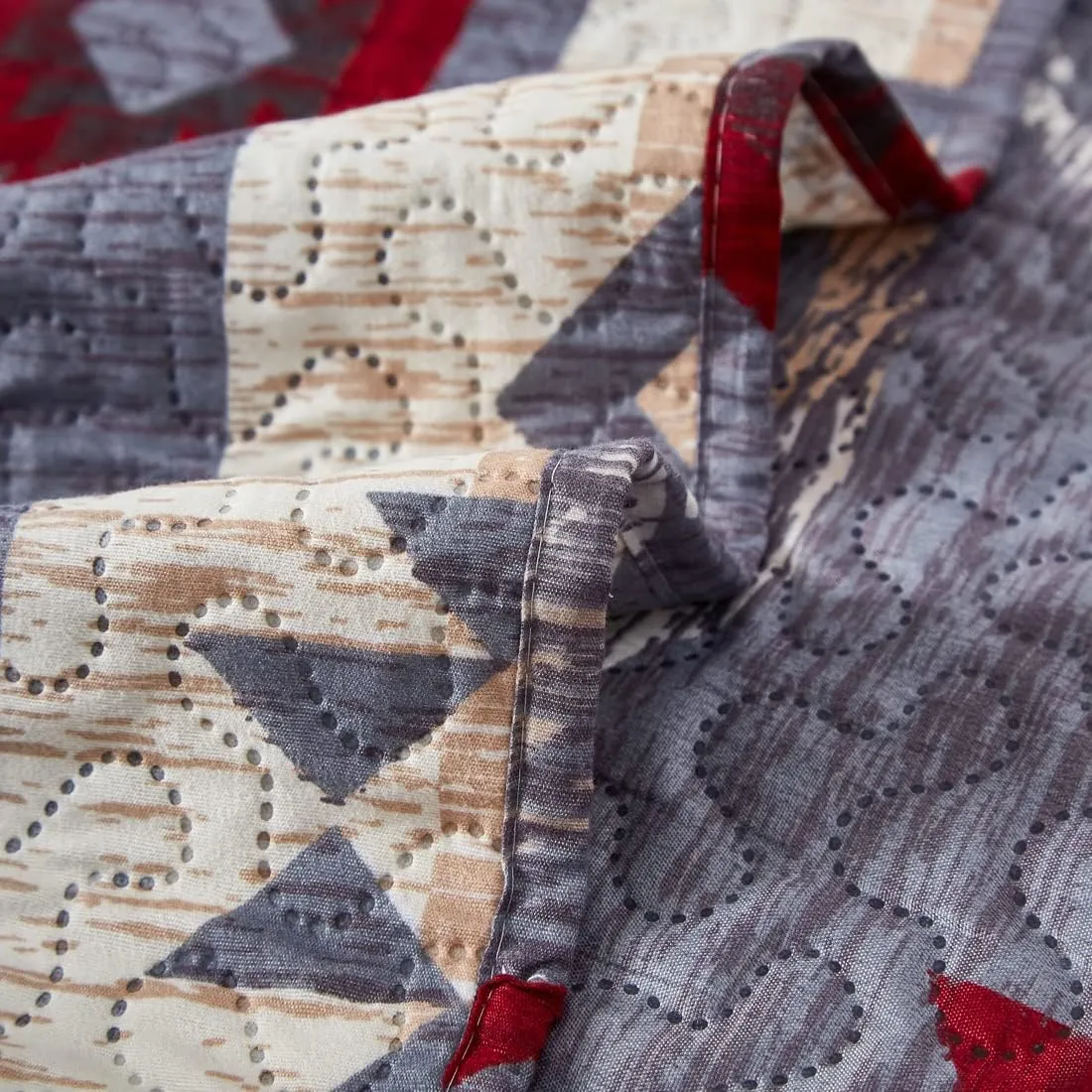Oliven Black Bear Lodge Quilt Full/Queen Size Rustic Bedding Antlers Lightweight Cabin Bedspread Bohemia Moon Stripe Coverlet Summer Bed Cover Rustic Home Decor
