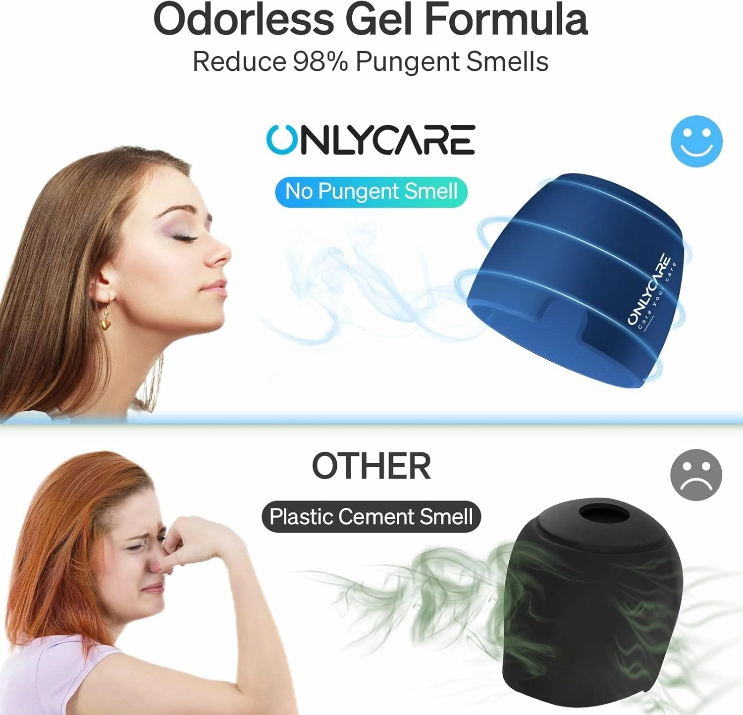 ONLYCARE Migraine Relief Cap, Soothing Headache Hat, Upgraded Odorless Gel Ice Head Wrap, Hot and Cold Therapy, Headache Ice Pack for Tension and Stress(Blue)