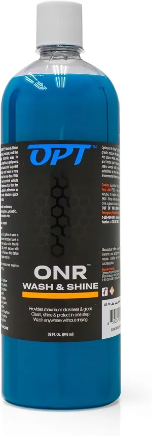 Optimum No Rinse Wash and Shine - ONR Car Wash, New Formula Version 5, Safe on Paint, Coatings, Wraps, and Interior, Rinseless Wash provides a Car Wash Soap Alternative (32 oz)