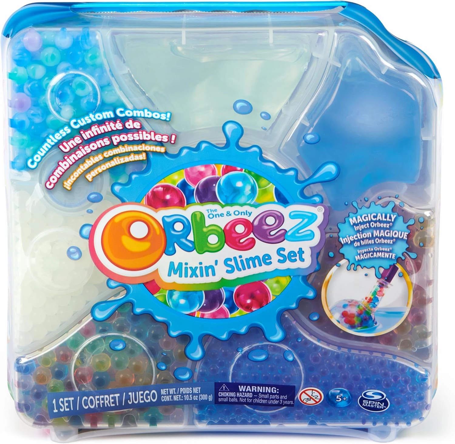 Orbeez Mixin’ Slime Set with 2500 (Micro, Shimmer, Marble & Glow in The Dark), 5 Tools, Storage, One & Only, Sensory Toys for Kids Ages 5 