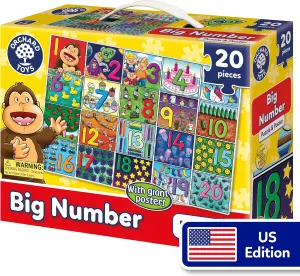 Orchard Toys Big Number Jigsaw Puzzle & Poster - 1-20 Number Puzzle