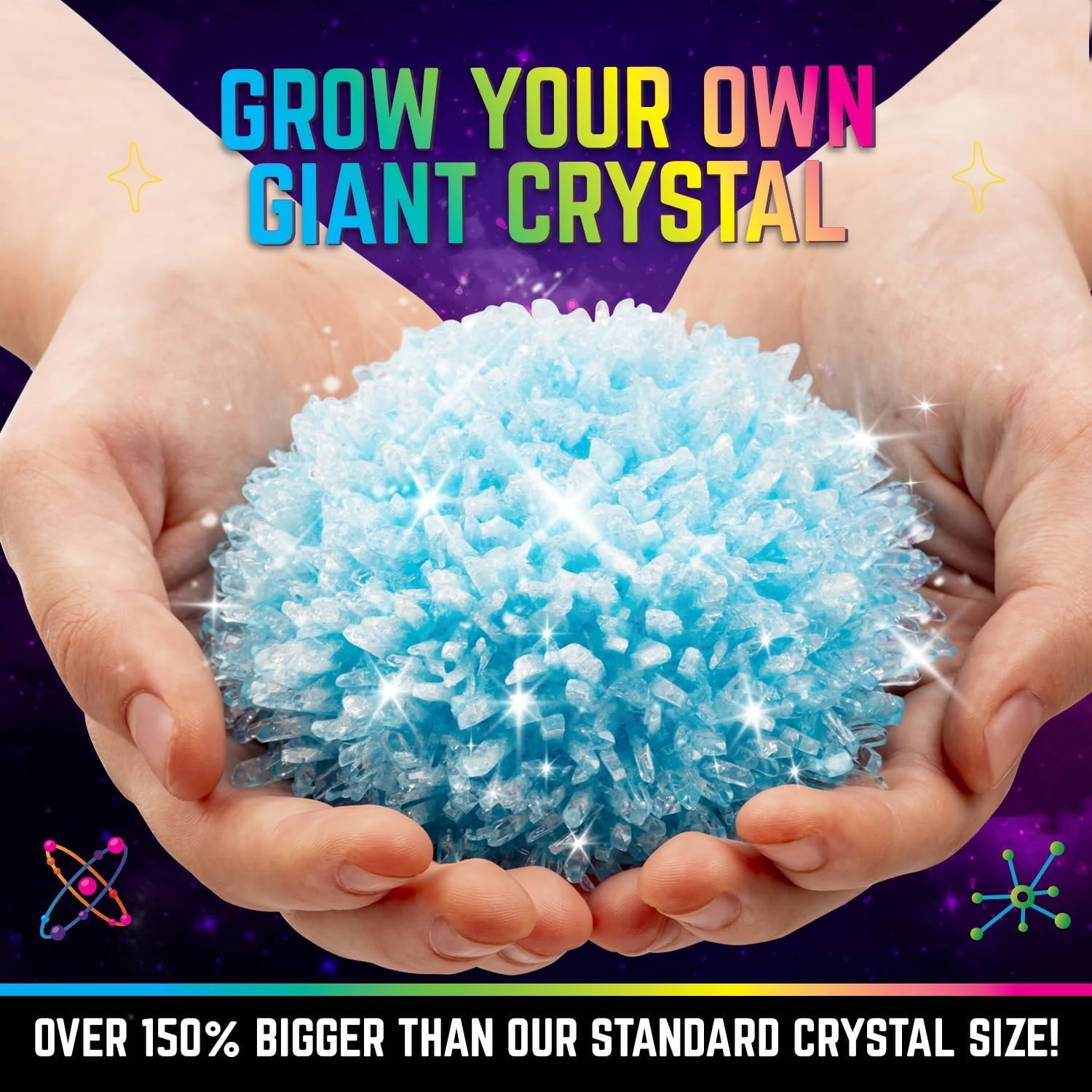 Original Stationery Starry Night Giant Crystal Growing Terrarium Kit for Kids, Fun Crystal Growing Kit with Glow in The Dark Stickers and Glitters, Awesome Gift Idea and Science Kits