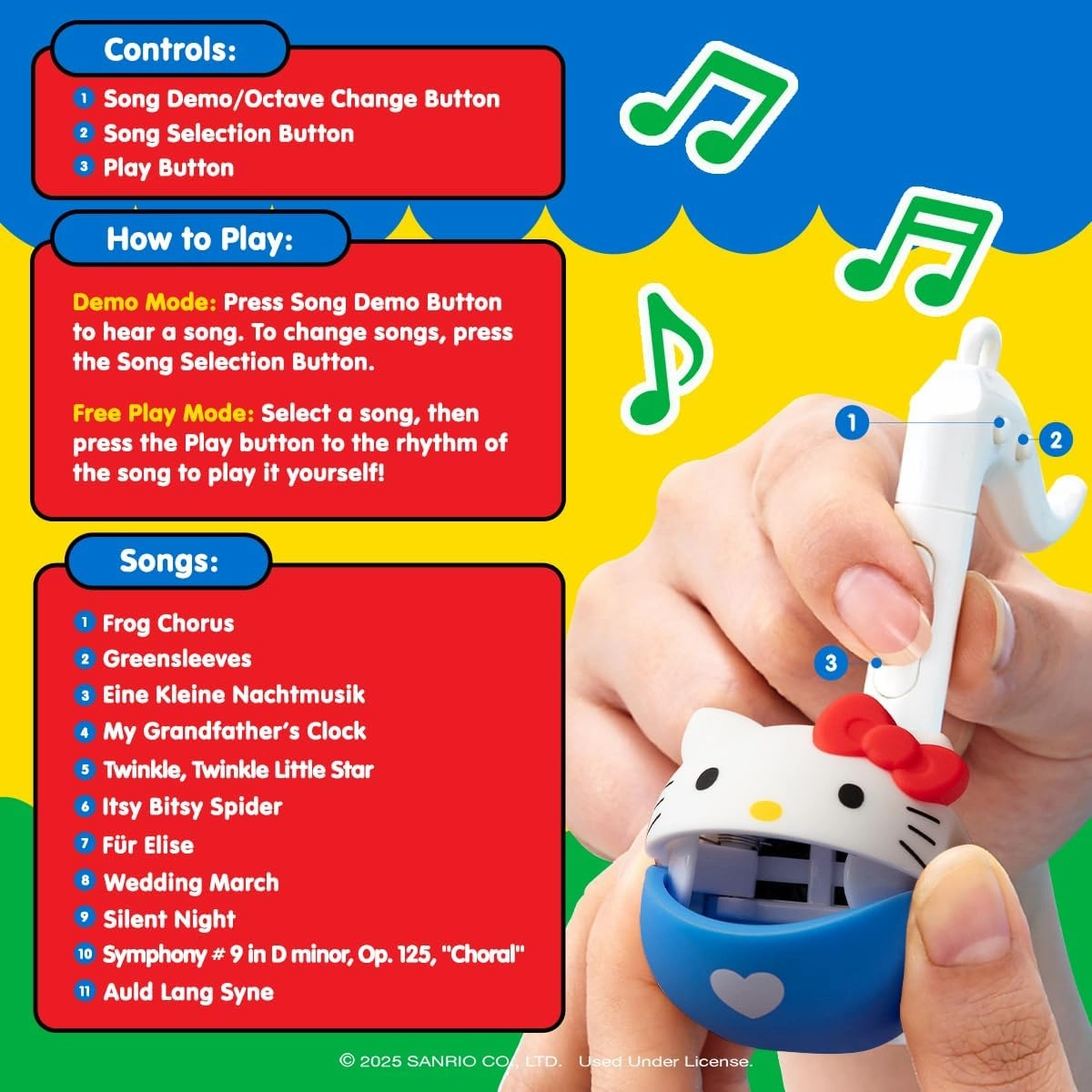 Otamatone Melody Hello Kitty and Friends Electronic Portable Music Instrument / Synthesizer Toy from Japan by Maywa Denki [English Instructions] - Hello Kitty