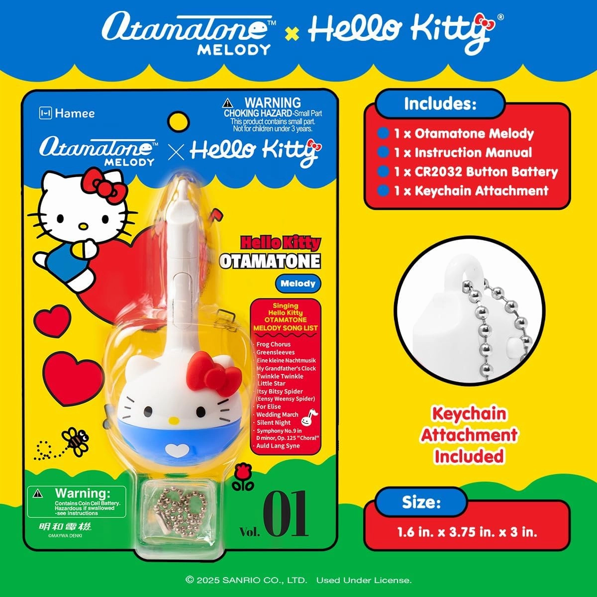 Otamatone Melody Hello Kitty and Friends Electronic Portable Music Instrument / Synthesizer Toy from Japan by Maywa Denki [English Instructions] - Hello Kitty