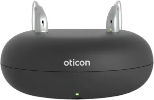 Oticon Desktop Charger 1.0 - for only Oticon More, Real, Zircon, Opn S, Ruby, Play miniRITE Rechargeable Hearing Aids - NOT Compatible with Oticon Intent and All Oticon BTE Type Hearing Aids