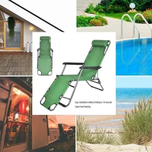 Outdoor Folding Zero Gravity Chair Recliner, Adjustable Reclining Sun Loungers Folding Lounger Recliner Sun Lounger Chair Zero Gravity Portable for Outdoor Camping Patio Lawn