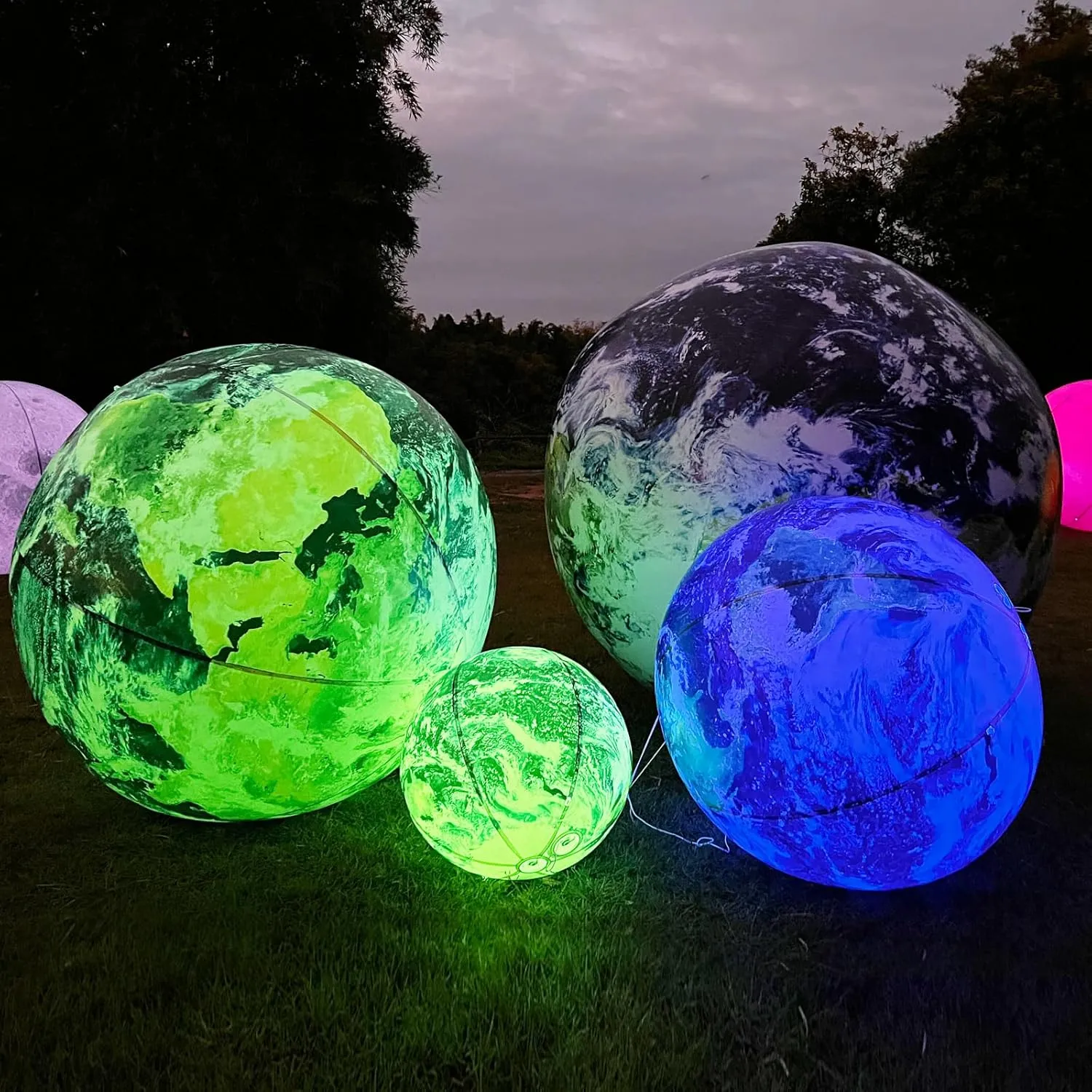 OZIS 78.7’’ Large Inflatable Globe, Inflatable Earth Planet Balloon with Light for Educational Institution/Planetarium//ChurchStore/Club Decoration