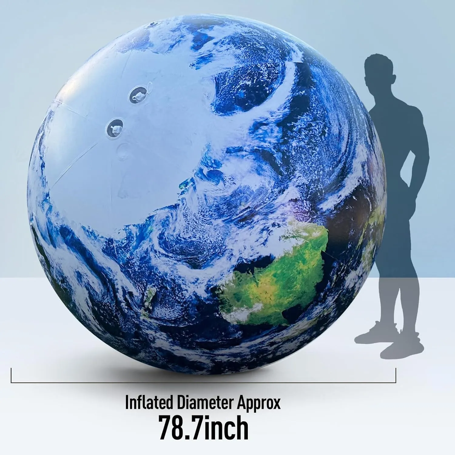 OZIS 78.7’’ Large Inflatable Globe, Inflatable Earth Planet Balloon with Light for Educational Institution/Planetarium//ChurchStore/Club Decoration