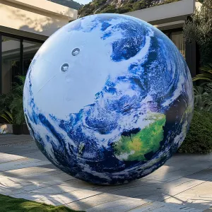 OZIS 78.7’’ Large Inflatable Globe, Inflatable Earth Planet Balloon with Light for Educational Institution/Planetarium//ChurchStore/Club Decoration