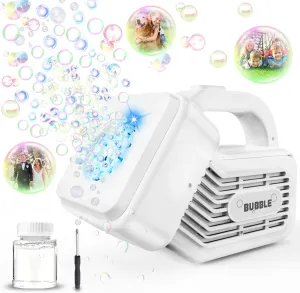 PANACARE Portable Bubble Machine for Kids Automatic Bubble Maker Blower with Bubble Solution / 20000  Bubbles per Minute Bubble Toys for Ideal Outdoor Party Birthday Gift for Toddlers