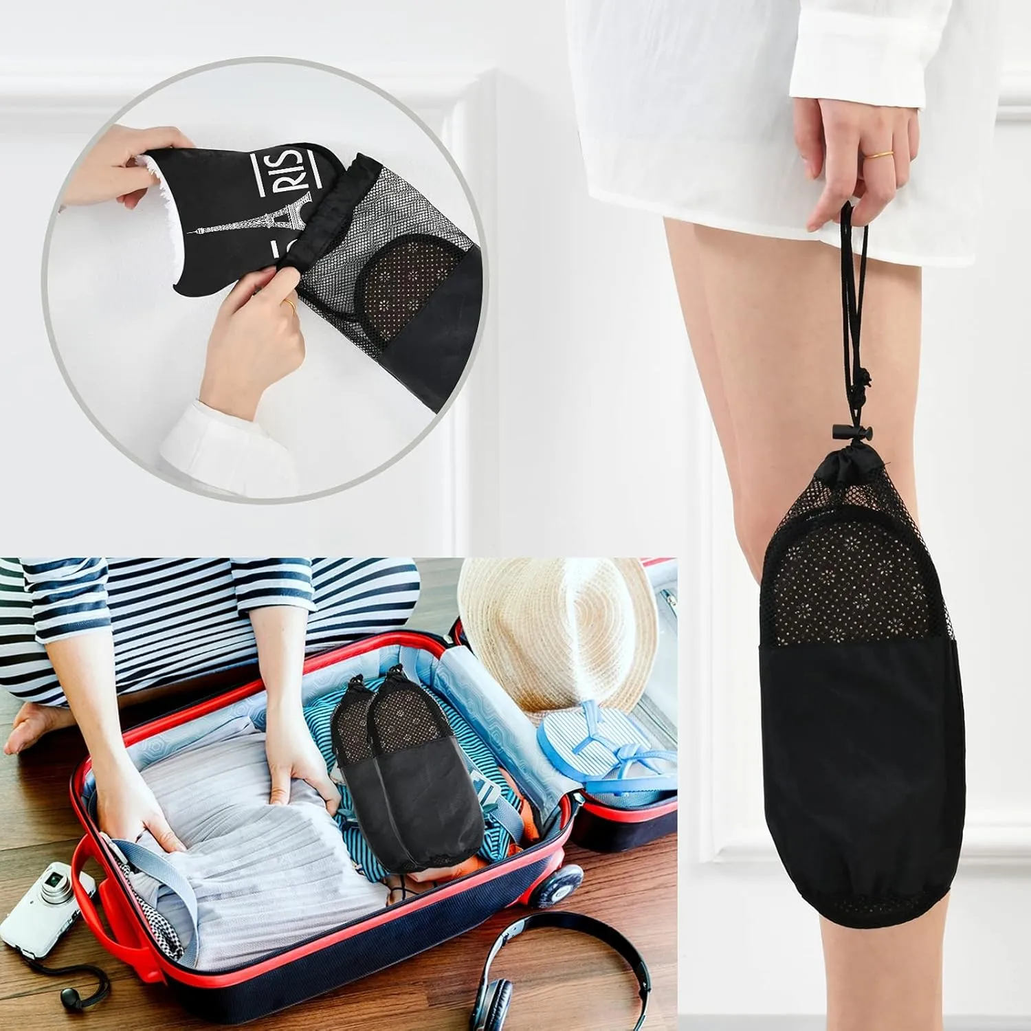 Panda Bear Slippers, Soft Memory Foam Non-Slip Indoor House Slippers Home Shoes for Bedroom Hotel Travel Spa