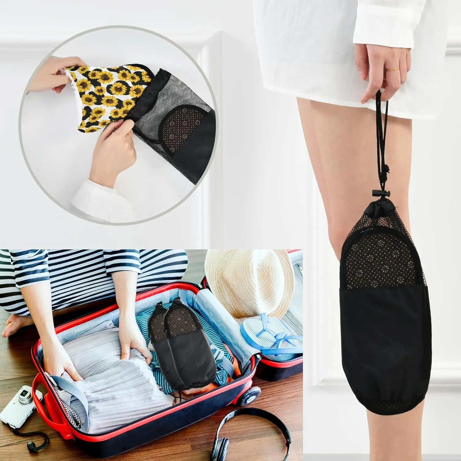 Panda Bear Slippers, Soft Memory Foam Non-Slip Indoor House Slippers Home Shoes for Bedroom Hotel Travel Spa