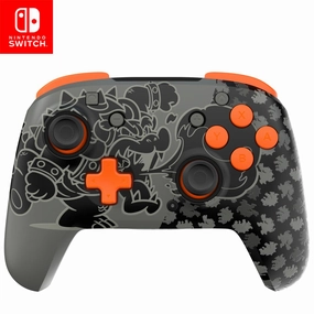 PDP REMATCH GLOW Wireless Nintendo Switch Pro Controller, Full Motion Controls – Licensed for Nintendo Switch. & Lite & OLED Model, Rechargeable Battery Power, Glow in the Dark: Blackout Bowser