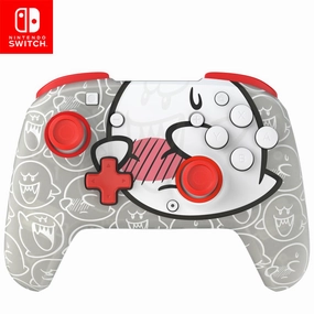 PDP REMATCH GLOW Wireless Nintendo Switch Pro Controller, Full Motion Controls – Licensed for Nintendo Switch|Switch Lite|OLED Model, Rechargeable Battery Power, Glow in the Dark: Super Mario Boo Hoo