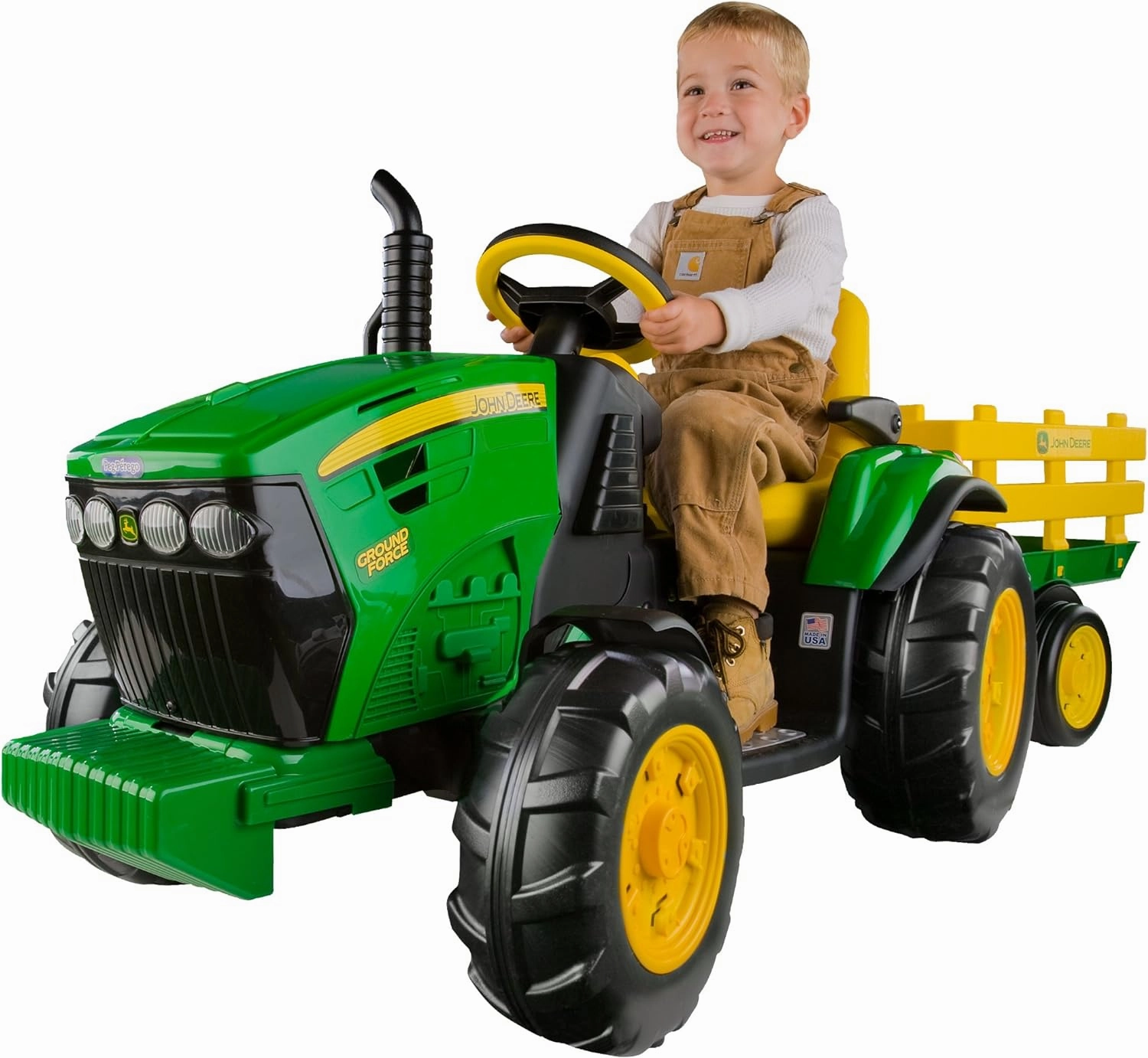 Peg Perego John Deere Ground Force Tractor with Trailer 12 Volt Ride on