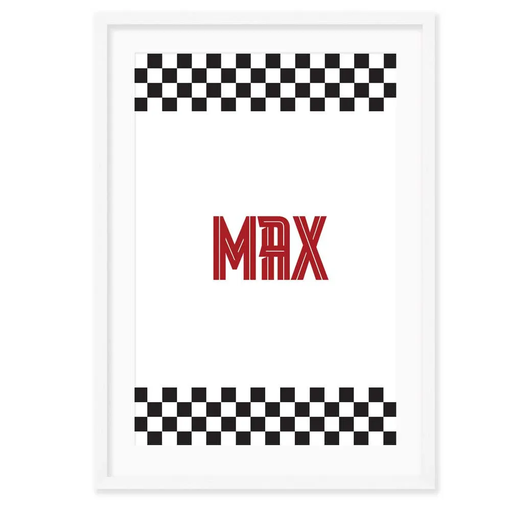 Personalised Kids Wall Art │Racing Car and Name