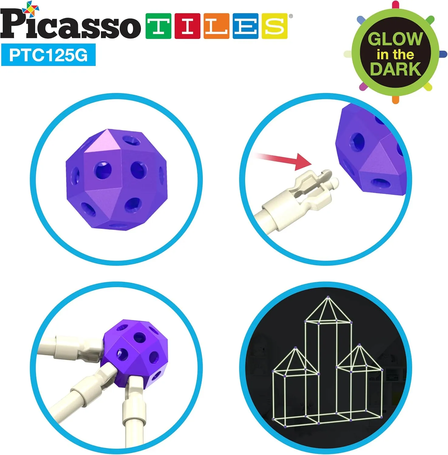 PicassoTiles Indoor Outdoor Tunnel Tent