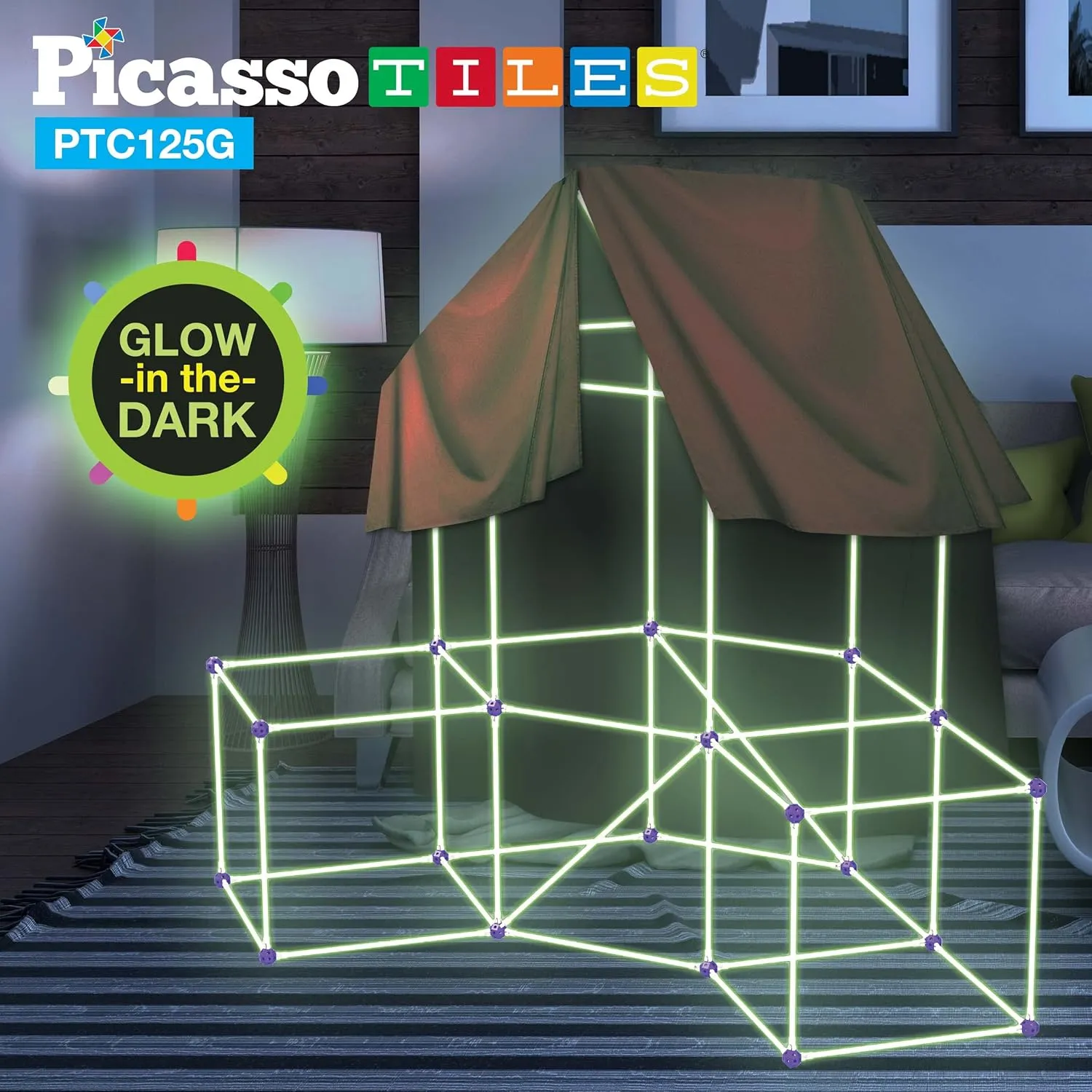 PicassoTiles Indoor Outdoor Tunnel Tent