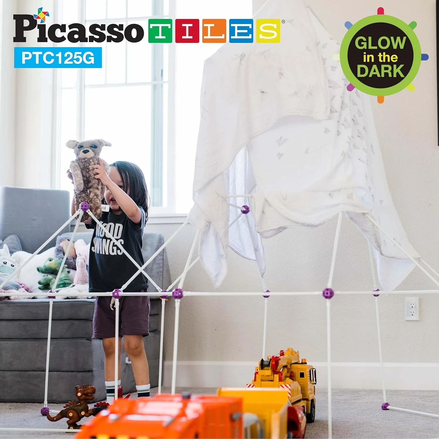 PicassoTiles Indoor Outdoor Tunnel Tent