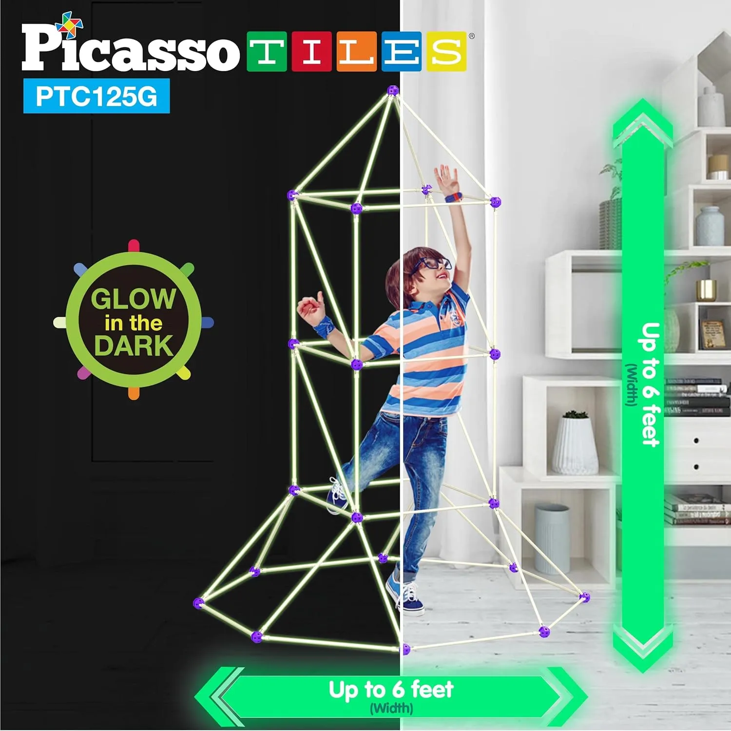 PicassoTiles Indoor Outdoor Tunnel Tent