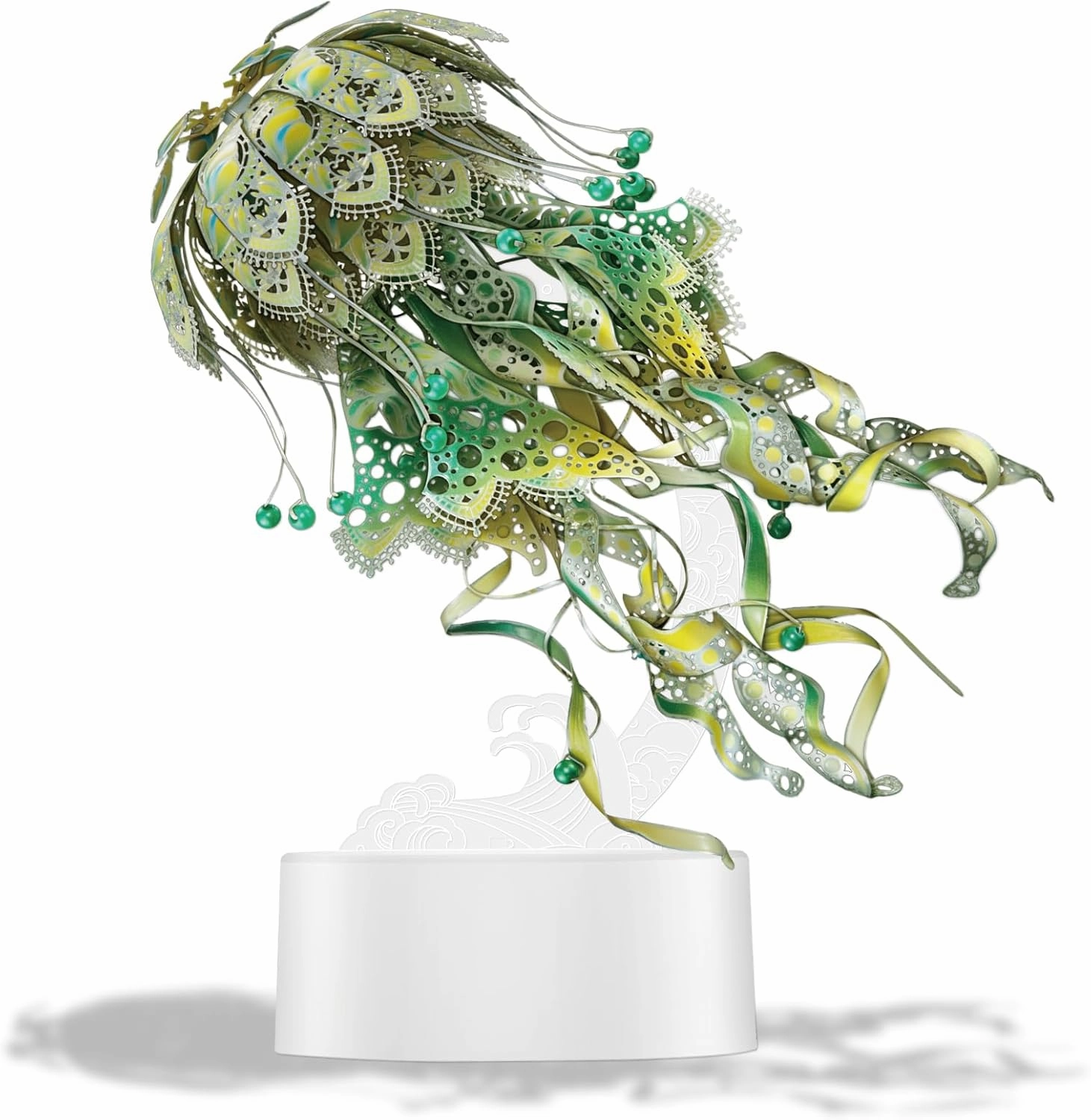 Piececool 3D Metal Puzzles for Adults - Marine Organism Jellyfish Night Light with USB Plug, Hobbies DIY Metal Arts & Crafts 3D Model Building Kits, Creative Gifts & Home Decor