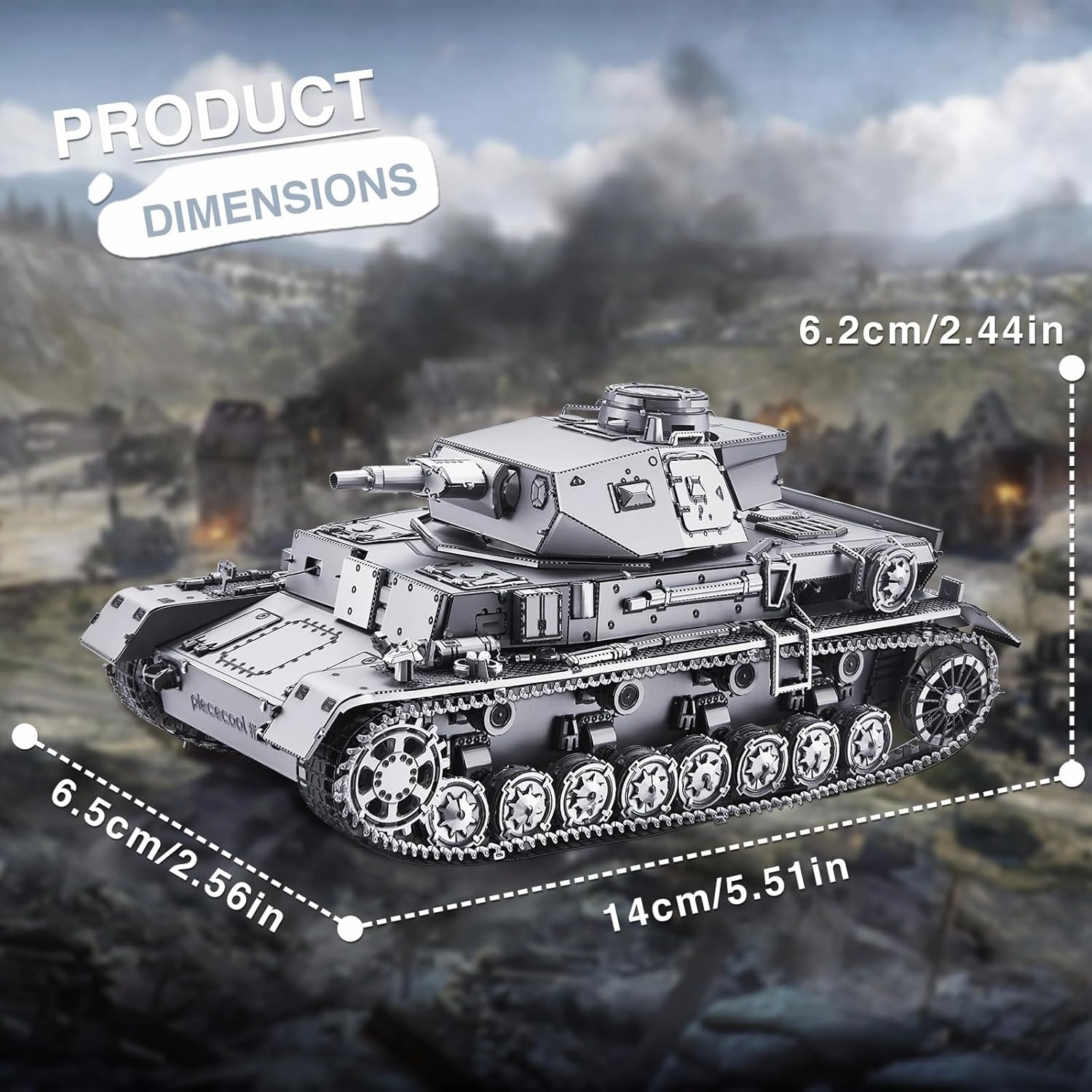 Piececool 3D Puzzles for Adults, German Tank IV-D Model Kits for Adults DIY Assembling Arts and Crafts Creative Gifts
