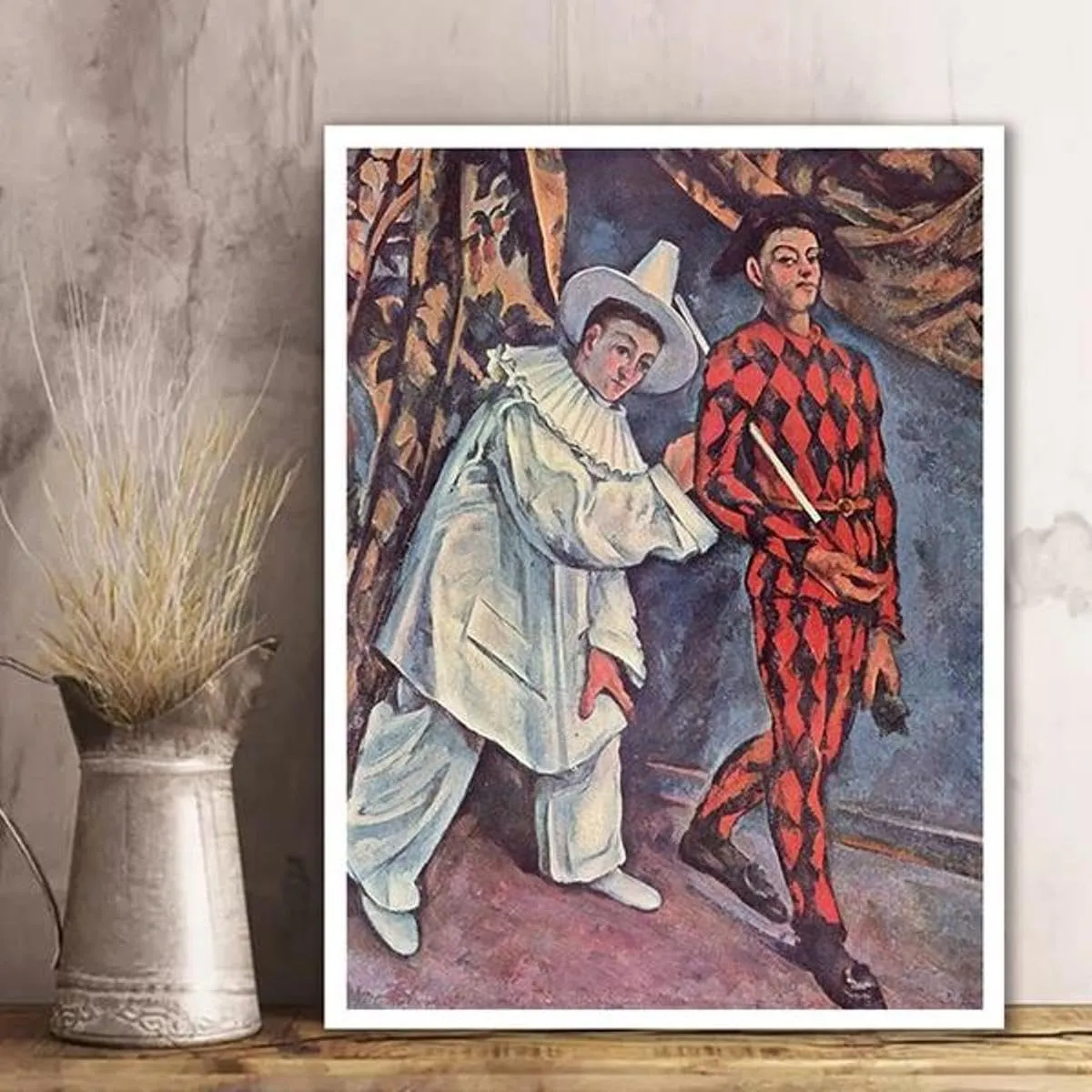 Pierrot and Harlequin (Mardi Gras) by Paul Cezanne PD - Van-Go Paint-By-Number Kit 40x50cm with frame