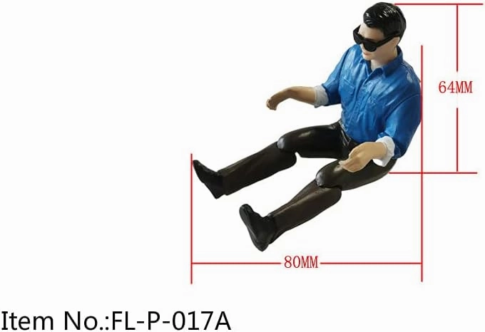 Pilot 64x80MM Hand Painted for RC Airplanes Model Plane Aircraft Warbird Sport Jet Car Boat Drone Toy Driver (FL-P-0017A)