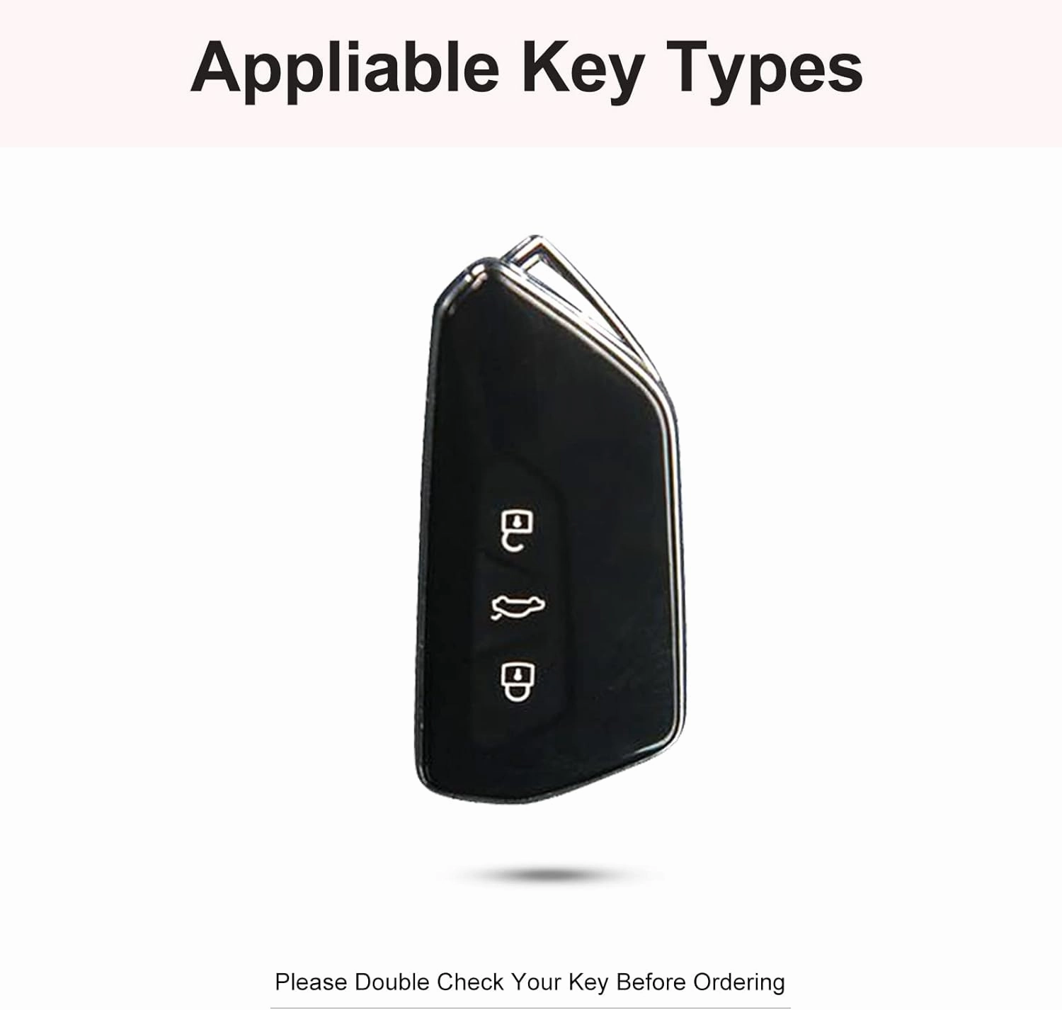 Pink Genuine Leather Crystal Key Fob Cover with Keychain for VW ID3 ID4 MK8 Golf 8 GTI Skoda Octavia Keyless Entry Key Fob