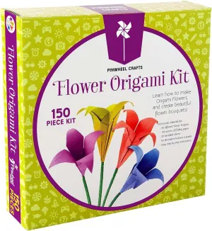 Pinwheel Crafts Origami Papers Kit - Multicolor Flower Origami Kit for Kids,Teens and Adults Ages 6 7 8 9 10 11 12 , Arts and Paper Crafts for Kids 150 Pcs - Fun Foldable Gift