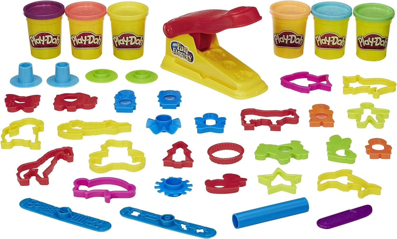 Play-Doh Fun Factory Deluxe Set, 31 Tools & 6 Cans, Easter Gifts Girls & Boys, Kids Arts & Crafts, Preschool Toys, Ages 3  (Amazon Exclusive)