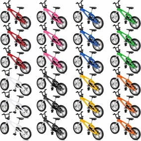 Poen 24 Pcs Kids Mini Finger Bikes Party Favors Miniature Fidget Bicycle Toy Metal Finger Bikes for Students Class Prizes Birthday Gift Goodie Bag Stuffers Carnival Prizes Christmas Stocking Fillers