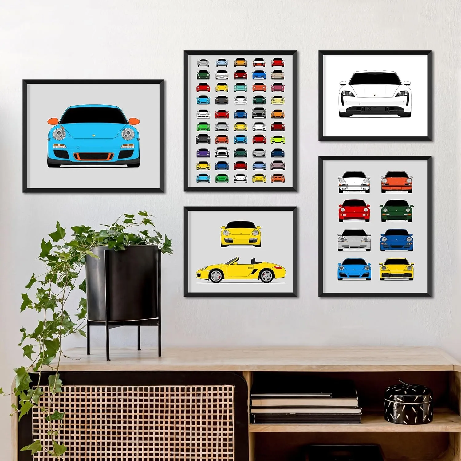 Porsche 911 Turbo (1989-1993) 964 Print Wall Art Decor Handmade Carrera Turbo - 17x22" Metallic Print (Unframed)