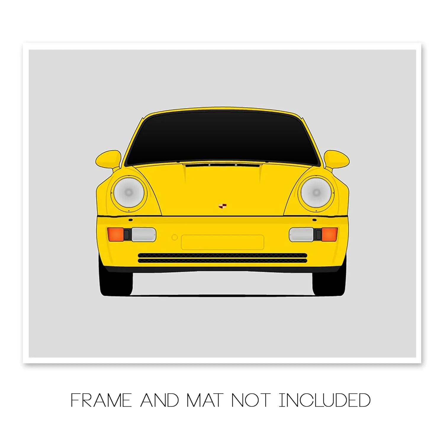 Porsche 911 Turbo (1989-1993) 964 Print Wall Art Decor Handmade Carrera Turbo - 17x22" Metallic Print (Unframed)