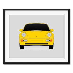 Porsche 911 Turbo (1989-1993) 964 Print Wall Art Decor Handmade Carrera Turbo - 17x22" Metallic Print (Unframed)