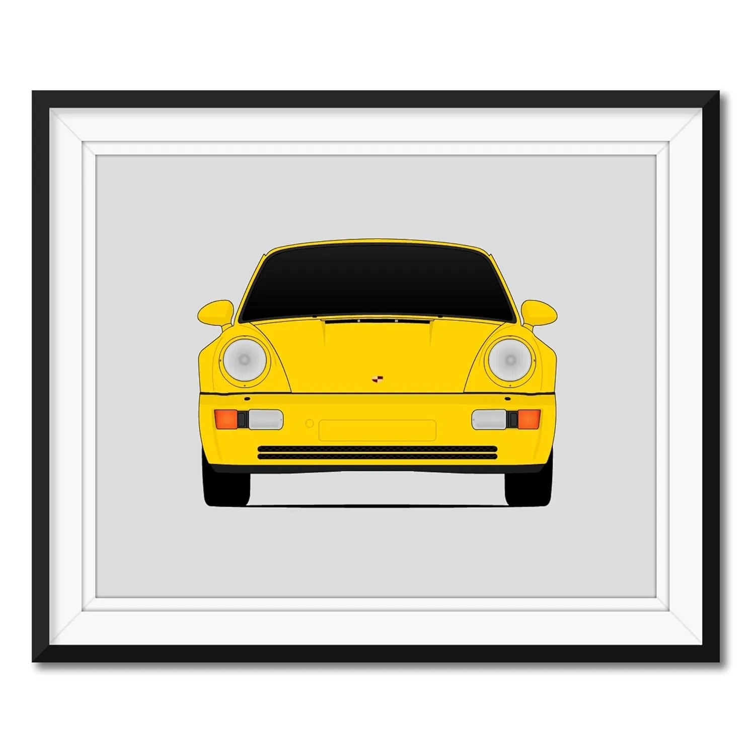 Porsche 911 Turbo (1989-1993) 964 Print Wall Art Decor Handmade Carrera Turbo - 17x22" Metallic Print (Unframed)