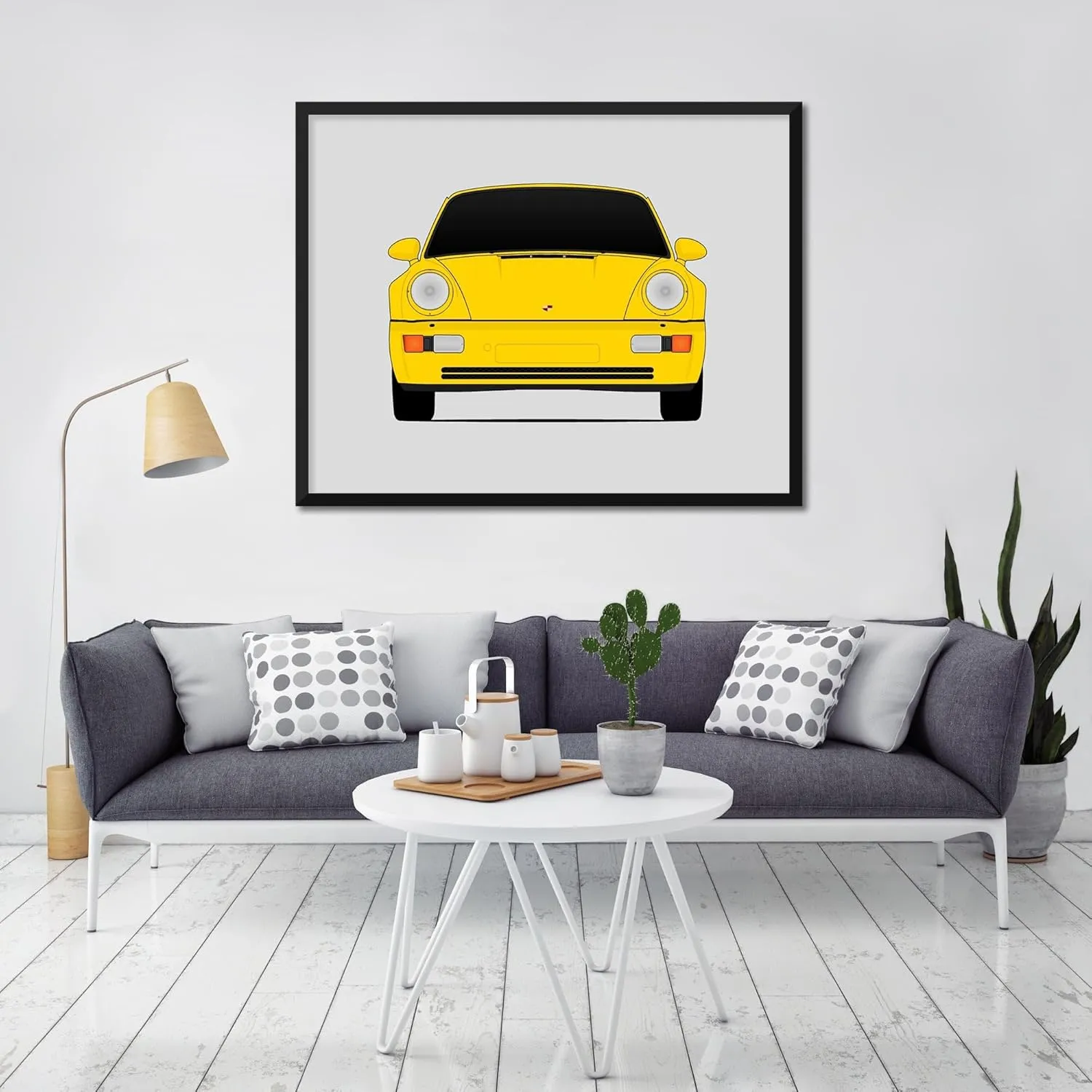 Porsche 911 Turbo (1989-1993) 964 Print Wall Art Decor Handmade Carrera Turbo - 17x22" Metallic Print (Unframed)