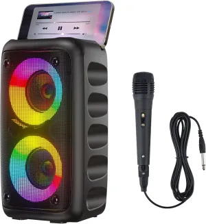 Portable Bluetooth Speaker,Karaoke Machine for Adults and Kids,with Lights Loud Big Bluetooth Speaker,Rechargeable Dj/PA Speaker System with TF Card,AUX in,REC,TWS for Outdoor Sport Home Party