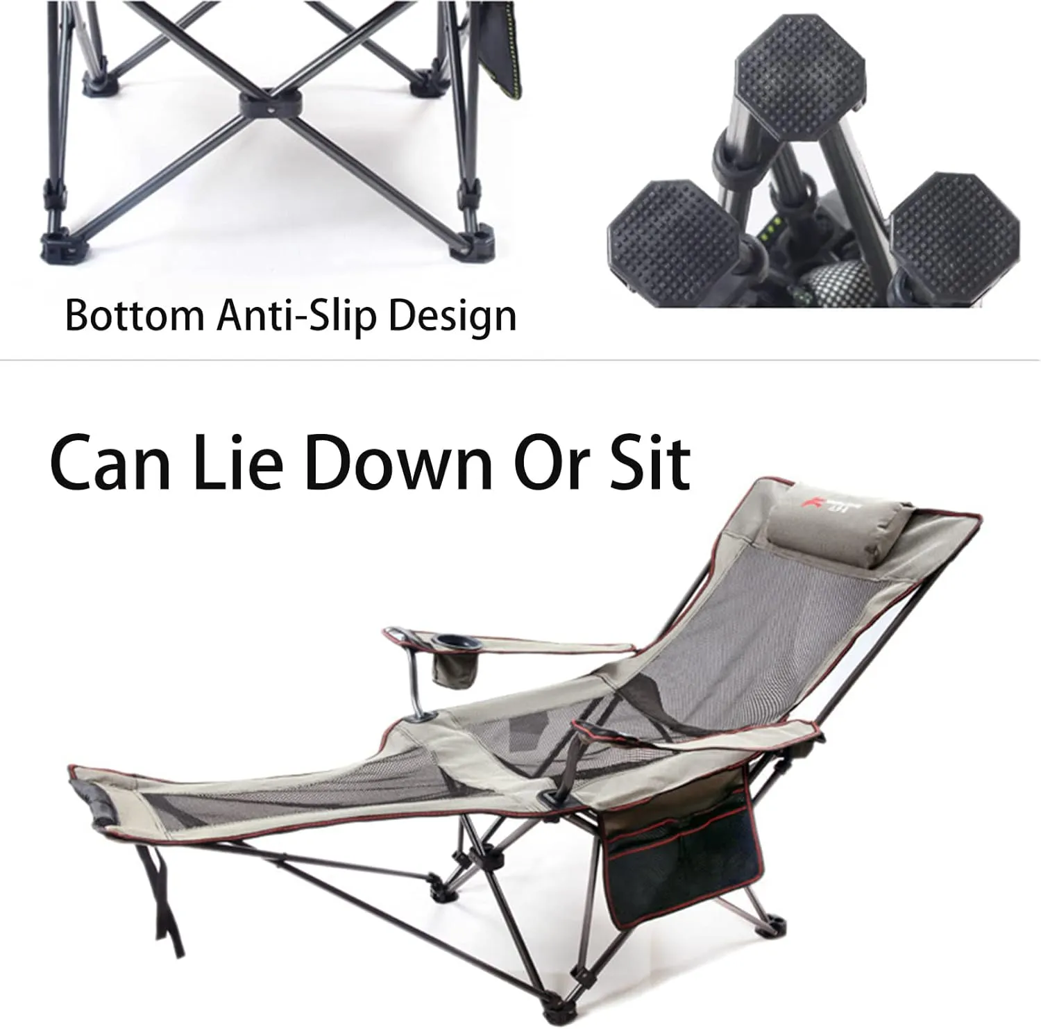 Portable Lightweight Camping Chairs Foldable Beach Chairs for Leisure Fishing, Outing Party, Beach Barbecue, Office Lunch Break (with Tripod,Green-Cloth)