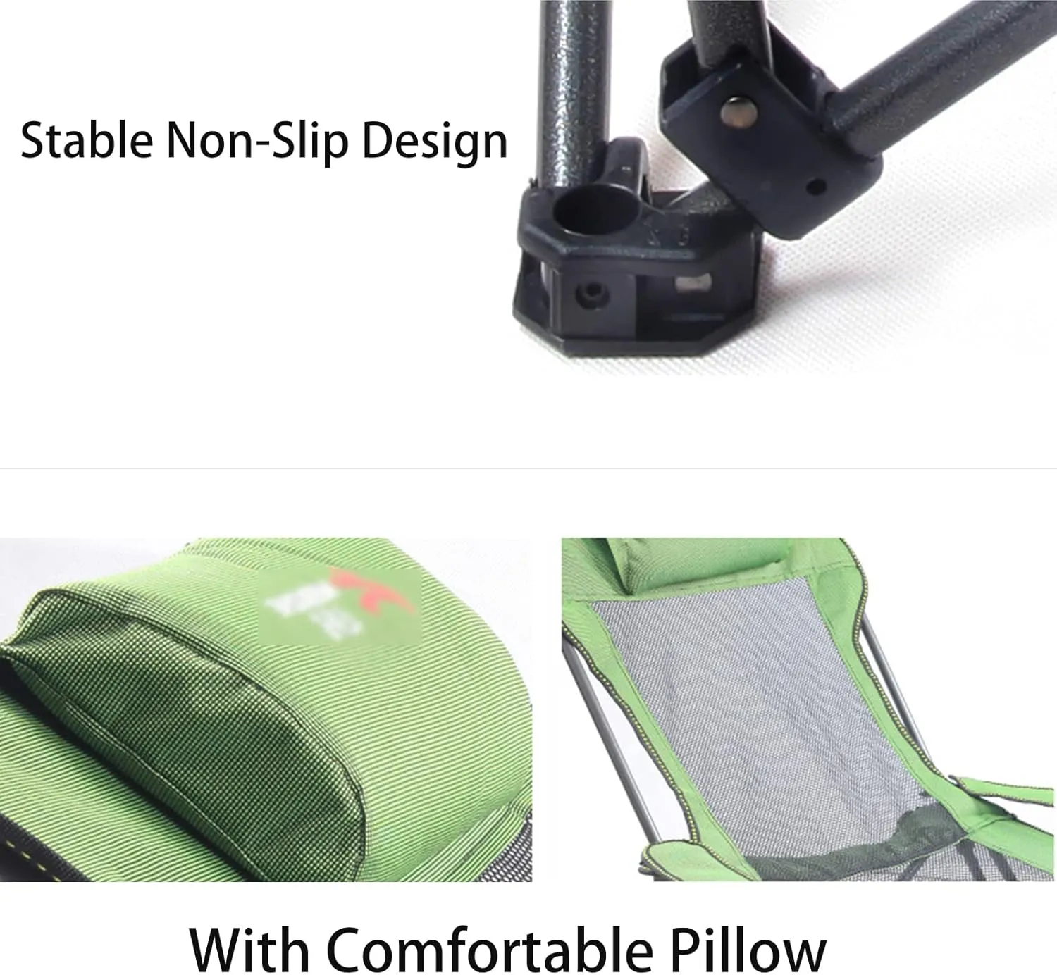 Portable Lightweight Camping Chairs Foldable Beach Chairs for Leisure Fishing, Outing Party, Beach Barbecue, Office Lunch Break (with Tripod,Green-Cloth)