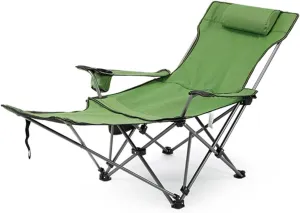Portable Lightweight Camping Chairs Foldable Beach Chairs for Leisure Fishing, Outing Party, Beach Barbecue, Office Lunch Break (with Tripod,Green-Cloth)