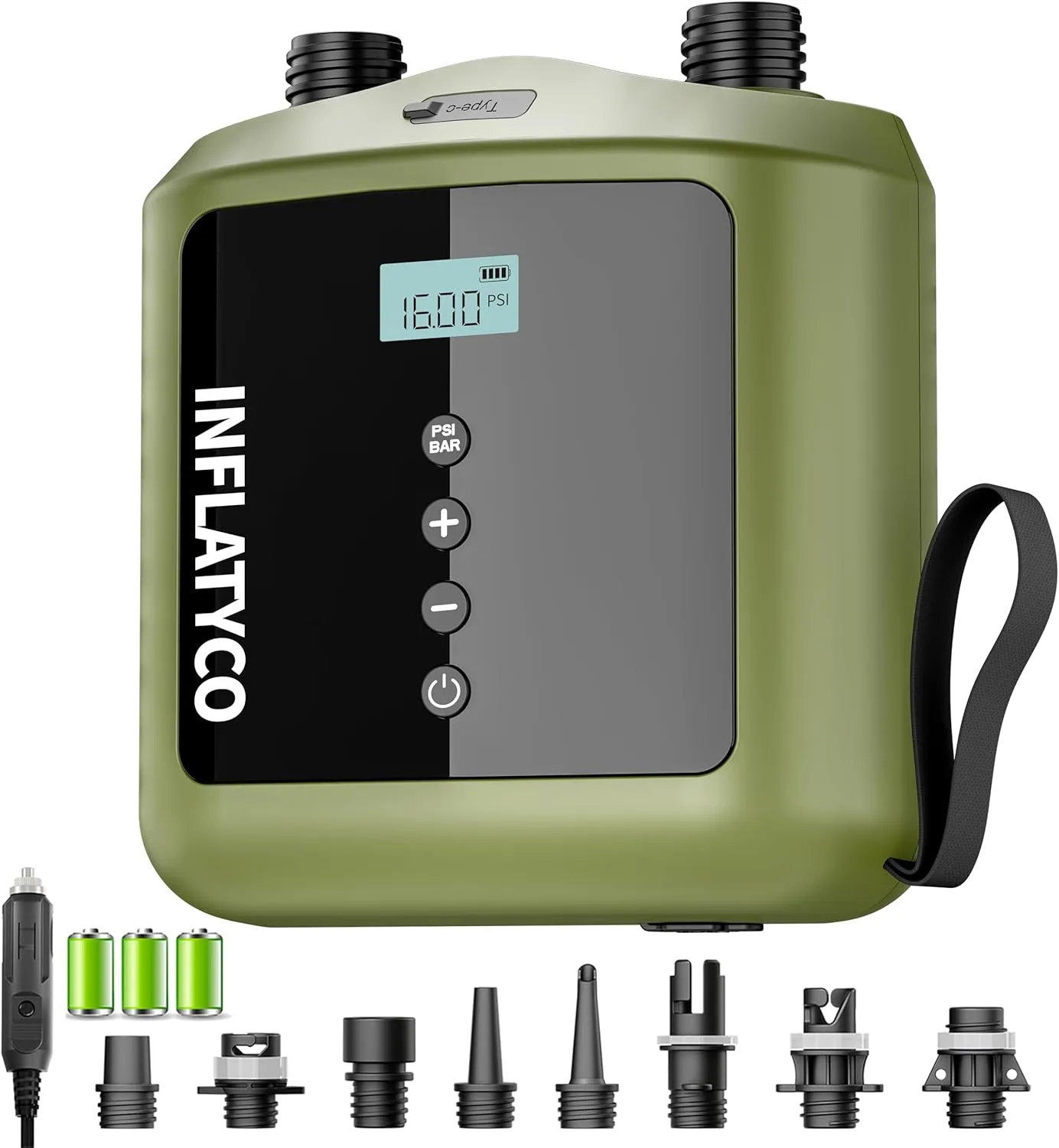 Portable Paddle Board Pump Electric Sup Air Pump, Battery Powered High Pressure Inflator with Cordless & Corded Mode for Inflatable Standup Paddleboard Kayak Tent Boat Dinghy Raft