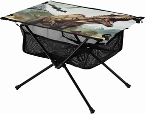 Portable Camping Table Dinosaur and Hunter Outdoor Foldable Camp Tables for Outside, Camping, Hiking, Tailgating