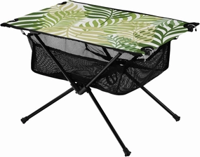 Portable Camping Table Green Palm Tree Leaves Outdoor Foldable Camp Tables for Outside, Camping, Hiking, Tailgating