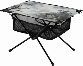 Portable Camping Table Ink Landscape Painting Outdoor Foldable Camp Tables for Outside, Camping, Hiking, Tailgating