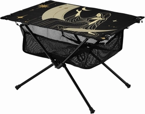 Portable Camping Table Sacral Night Girl on Moon Starry Area Outdoor Foldable Camp Tables for Outside, Camping, Hiking, Tailgating