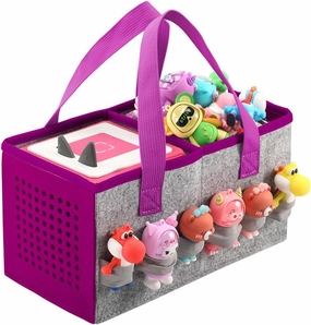 Portable Carrying Case Compatible with Toniebox Starter Set and Tonies Figurines,Travel Felt Cloth Musical Toy Folding Bag for Toniebox Accessories (Deep Purple)