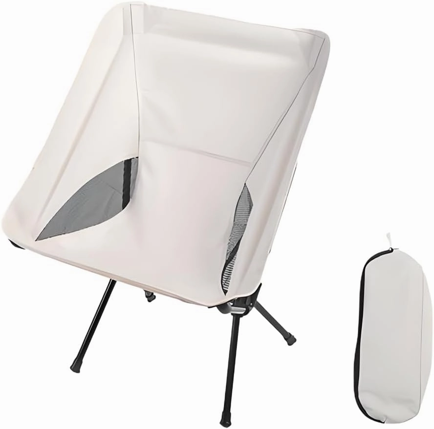 Portable Folding Camping Chairs,Foldable Hiking Stool for Mountaineering and Hiking,Outdoor Folding Chairs for Camping,Beach,Fishing,Travel,Picting,White