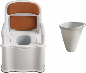 Portable Toilet Portable Toilet,Pregnant Women and Elderly Move Toilets,Removable Armrest Type Camping Toilet (Color : Orange, Size : Style 2) (Orange Style 2)