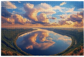 Prairie Lakes Jigsaw Puzzles For Adults 1000 Pieces, Beautiful Sky Cloud Reflections,Scenery Photography,Puzzle Suitable For Entertaining With Family During Holidays